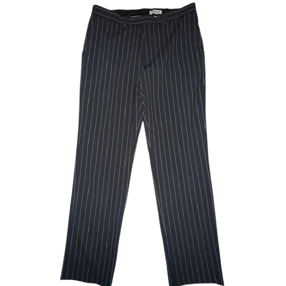 Lands End Mens Pinstripe Dress Pants Wool Blend Size 34 x 33